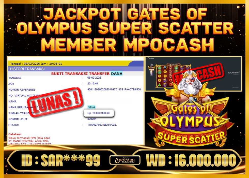 MPOCASH JACKPOT GATES OF OLYMPUS SUPER SCATTER
